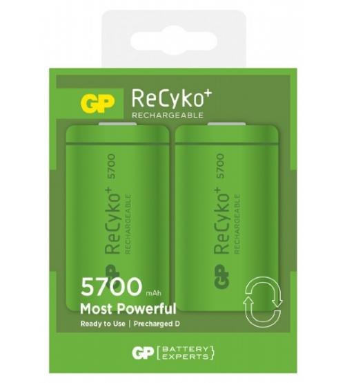 GP Batteries GPRHC57DB013 GP Recyko+ Rechargeable D 5700mAh Batteries Carded 2